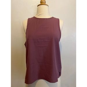 MONDETTA Dusty Purple deep V mesh back tank